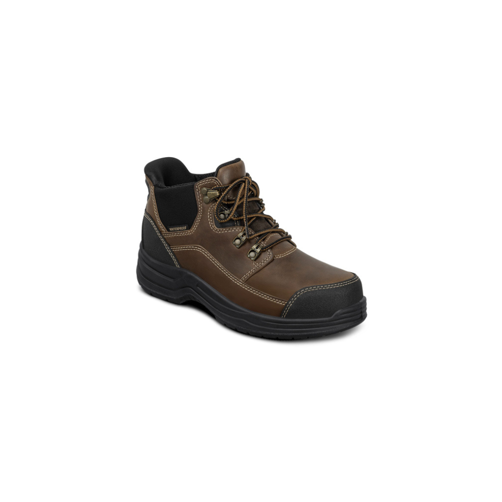 OrthoFeet Women's Quartz Slip-Resistant Work Boot - Brown