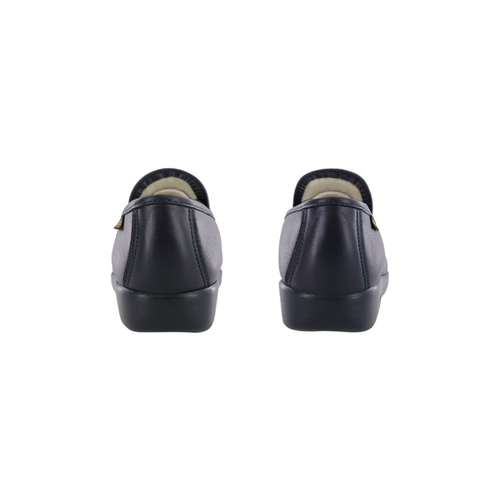 SAS Women's Classic - Leather Comfort Slip-On Loafer - Navy