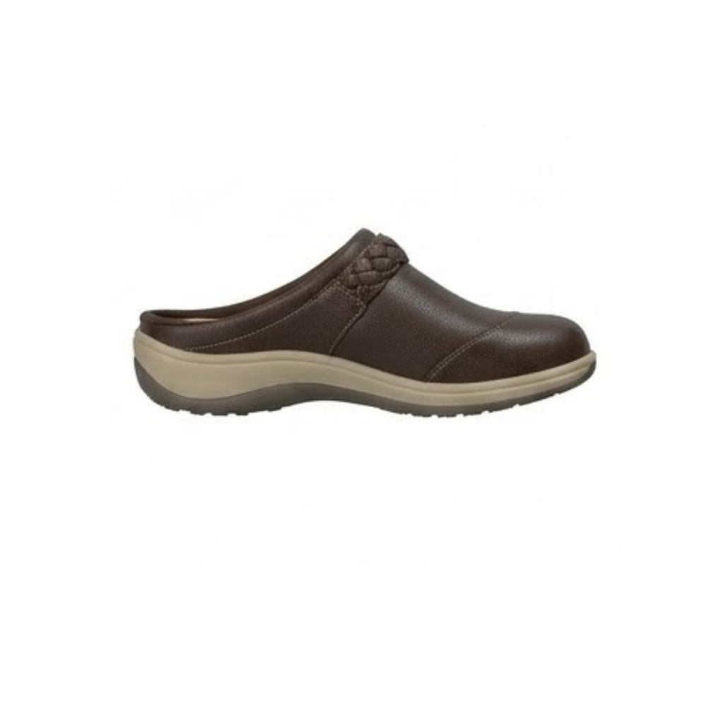 Orthofeet Irma Women's Clog Brown Leather Slip On Comfort Shoes