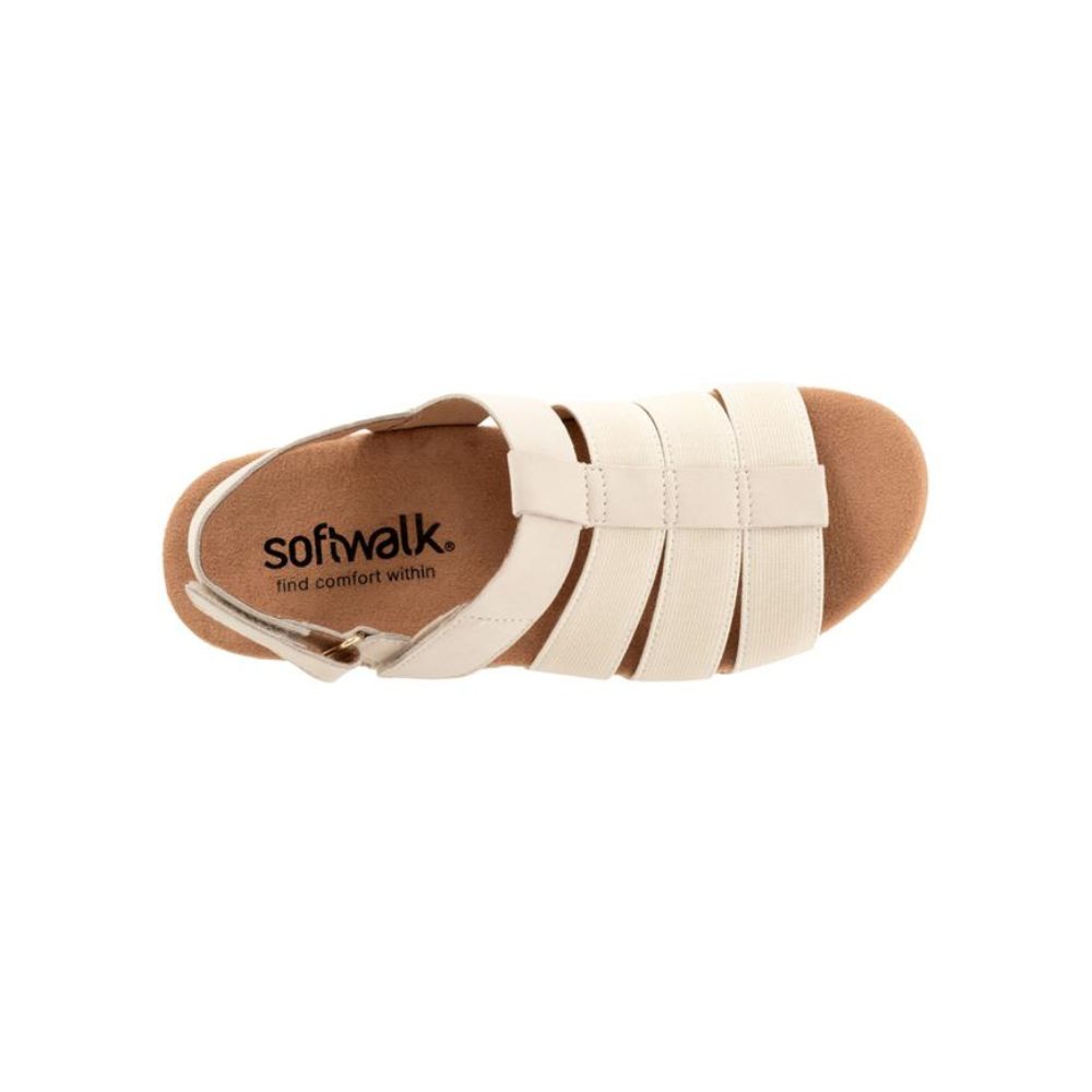 SoftWalk Women's Burnaby Leather Fisherman Sandal - Ivory