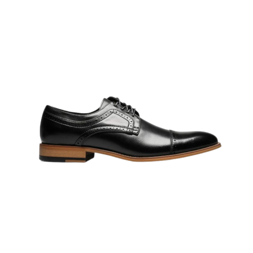 Stacy Adams Men’s Dickinson Cap Toe Oxford - Black / Noir Leather | Wide