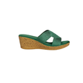 David Tate Women's Vibe Wedge Slide Sandal - Green Rayon Fabric