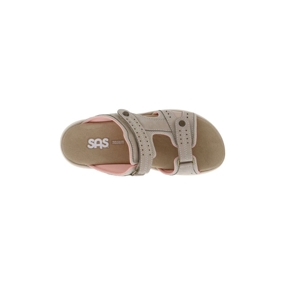 SAS Women's Embark Slide - Leather Sandal - Taupe/Pink