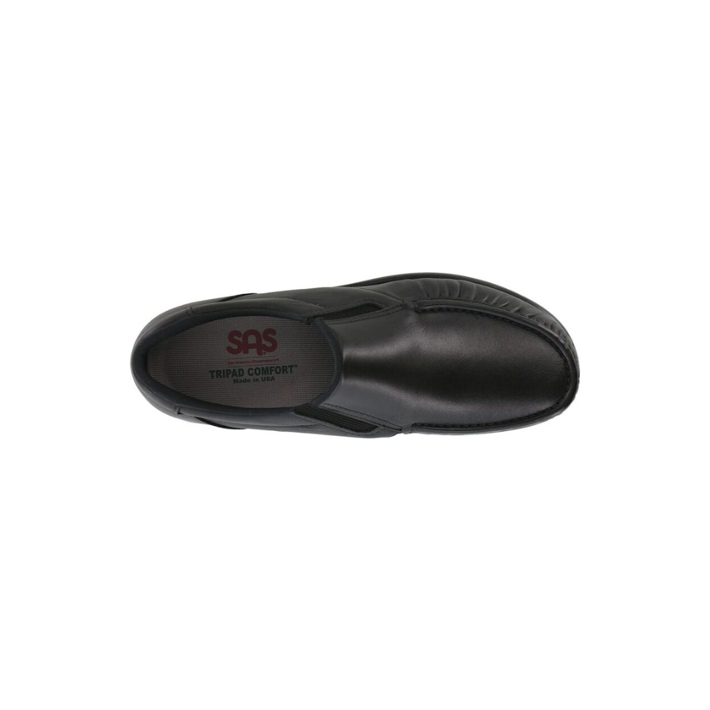 SAS Men's Side Gore - Leather Loafer - Black Smooth