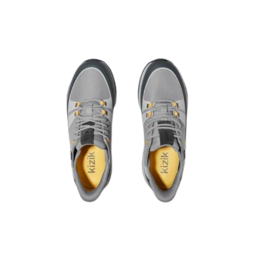 Kizik Men's London AT Hands Free Leather All Terrain Sneakers-Alloy/Poppyseed