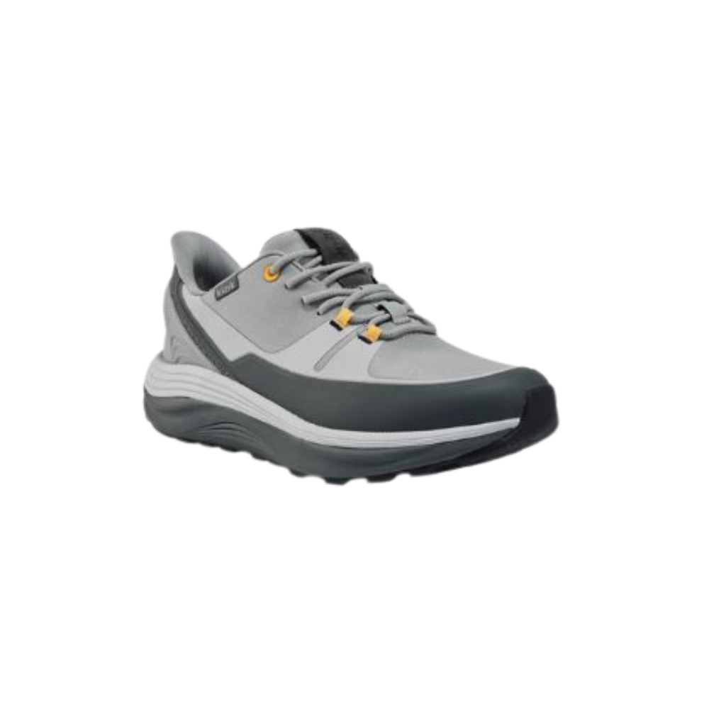 Kizik Men's London AT Hands Free Leather All Terrain Sneakers-Alloy/Poppyseed