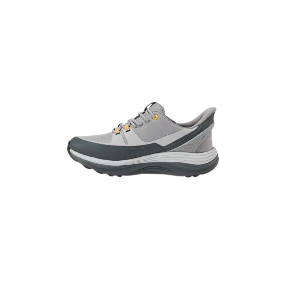Kizik Men's London AT Hands Free Leather All Terrain Sneakers-Alloy/Poppyseed