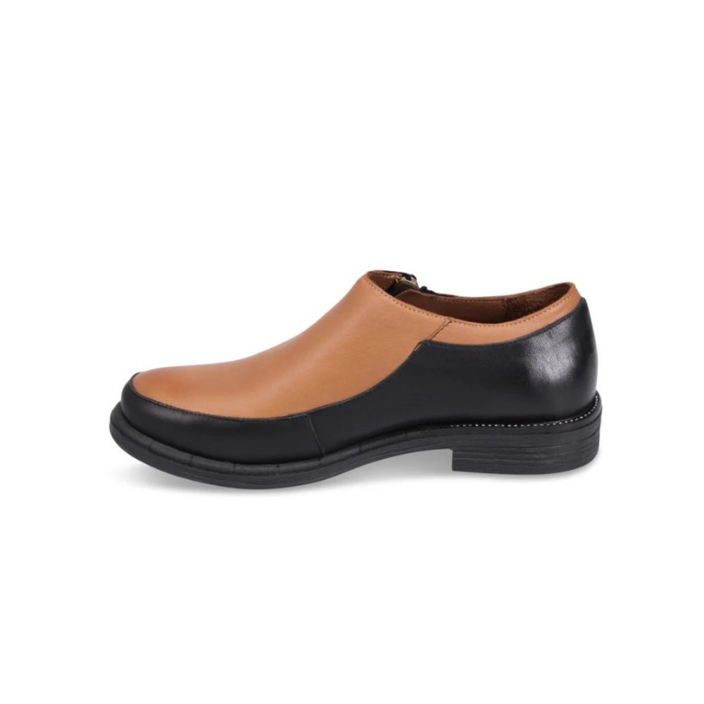 BUENO Milani Women's Leather Loafer - Black / Dark Tan