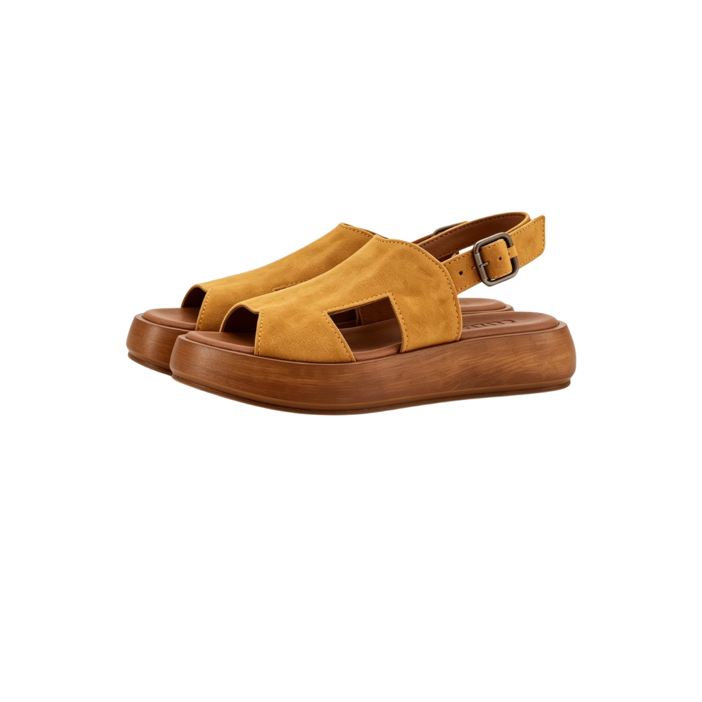 Bueno Women's Jacob Slingback Platform Sandals - Mustard Suede (B2519-09)