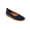 SoftWalk Disa Women's Asymmetric Leather Slip-On Flat - Denim Blue