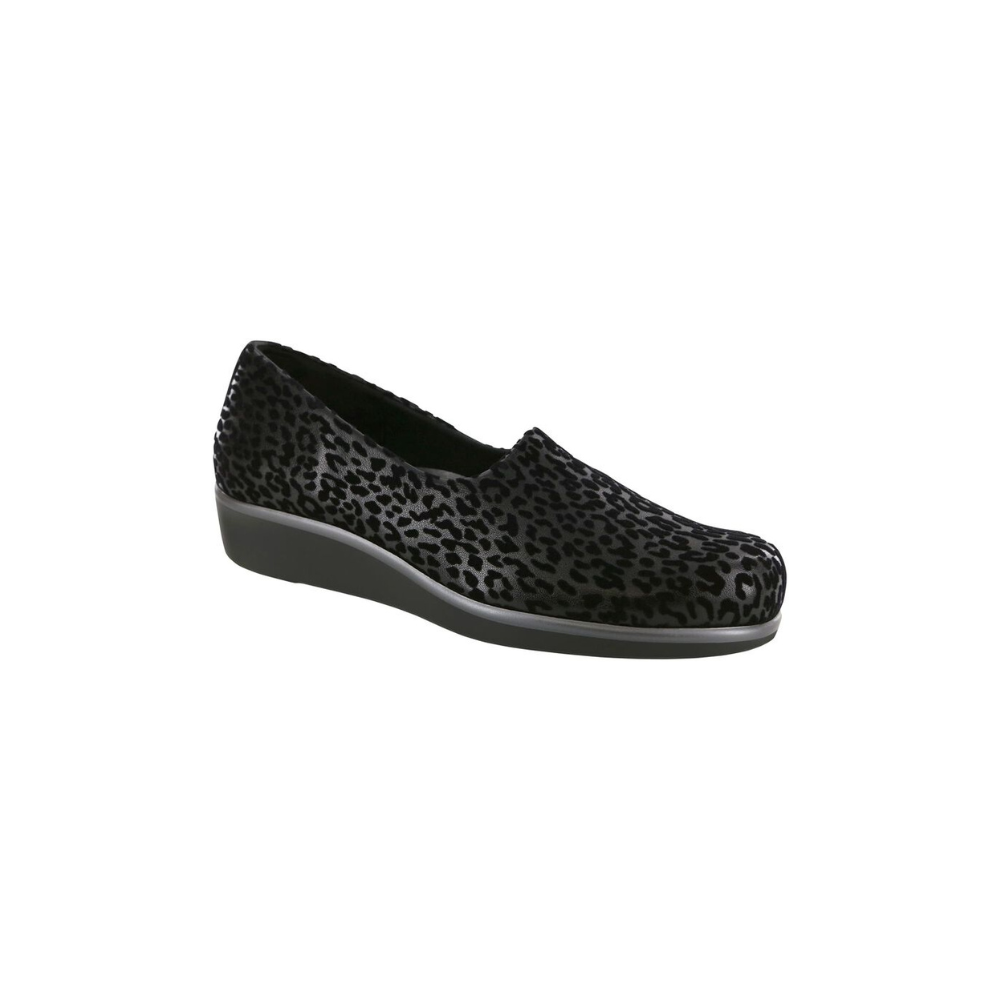 SAS Women's Bliss Comfort Slip-On Wedge - Black Leopard