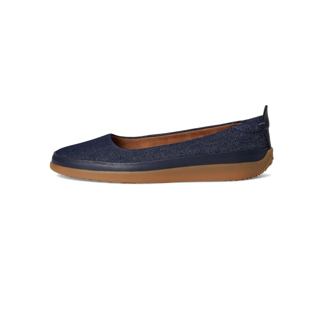 SoftWalk Disa Women's Asymmetric Leather Slip-On Flat - Denim Blue