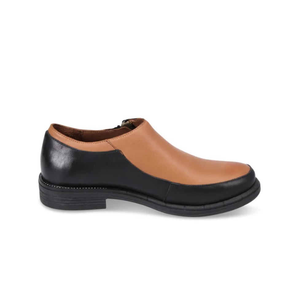 BUENO Milani Women's Leather Loafer - Black / Dark Tan