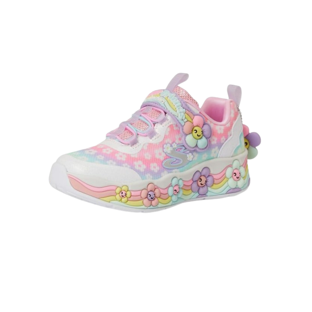 Skechers Kids' Flower Friends Comfort Shoes- White/Multi