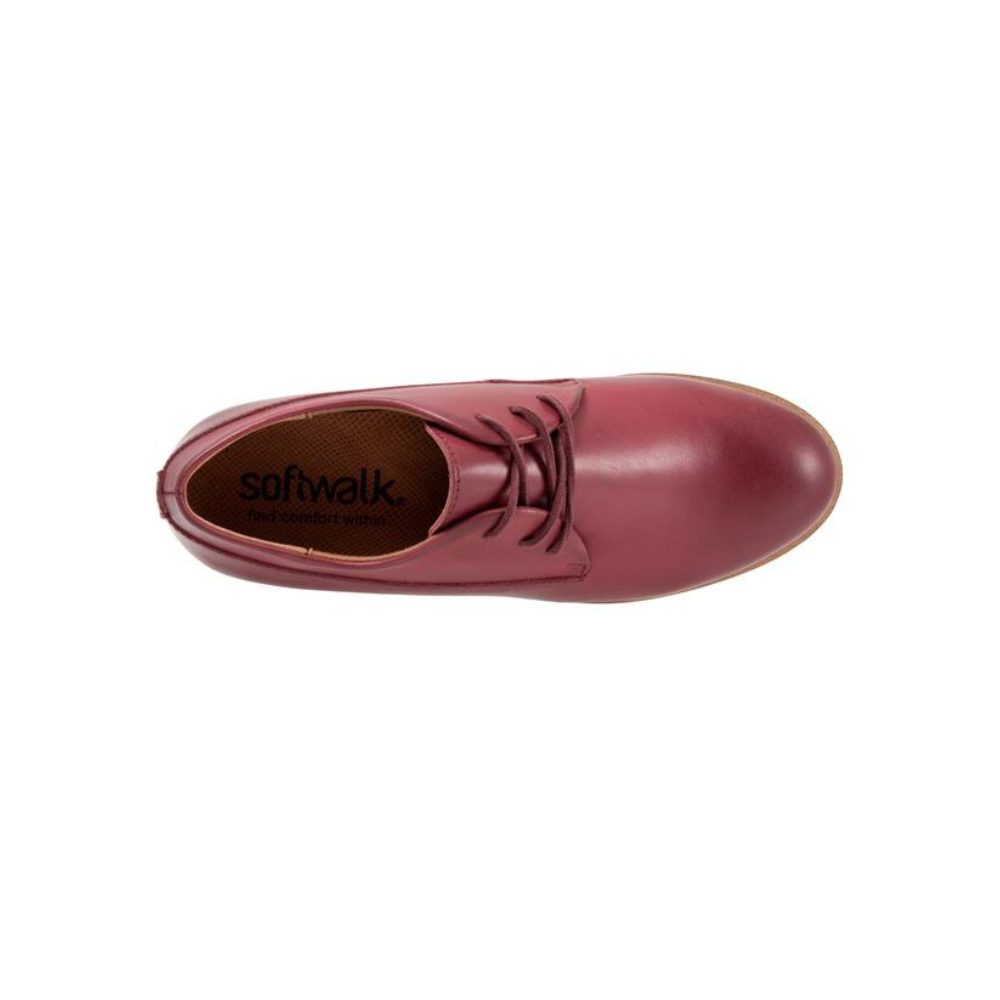 SoftWalk Whitby Women's Leather Derby Oxford - Dark Red