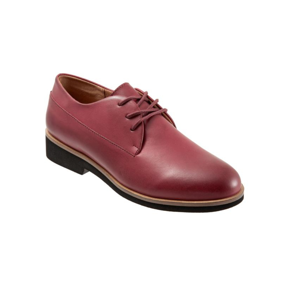 SoftWalk Whitby Women's Leather Derby Oxford - Dark Red