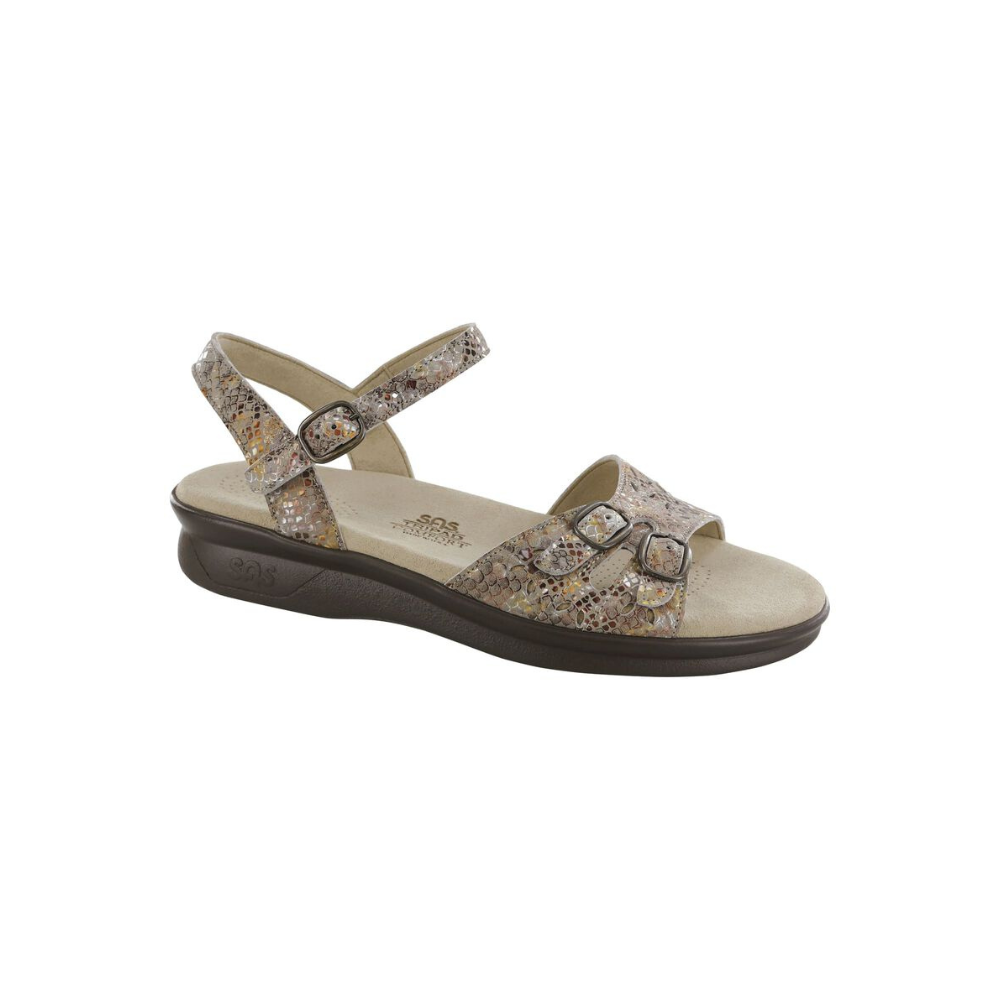 SAS Women's Duo - Quarter Strap Comfort Sandal - Multisnake Taupe