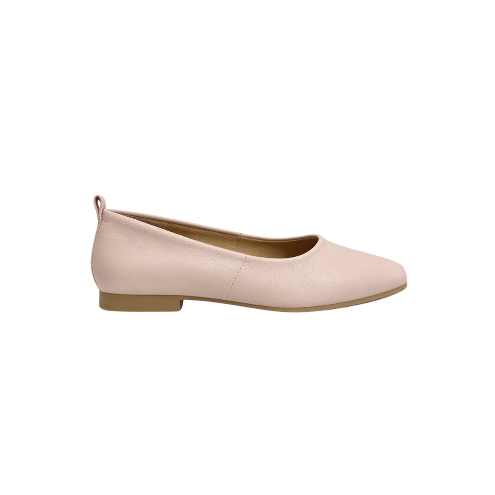 Bueno Women's Elizabeth Leather Square-Toe Ballet Flats - Pale Pink