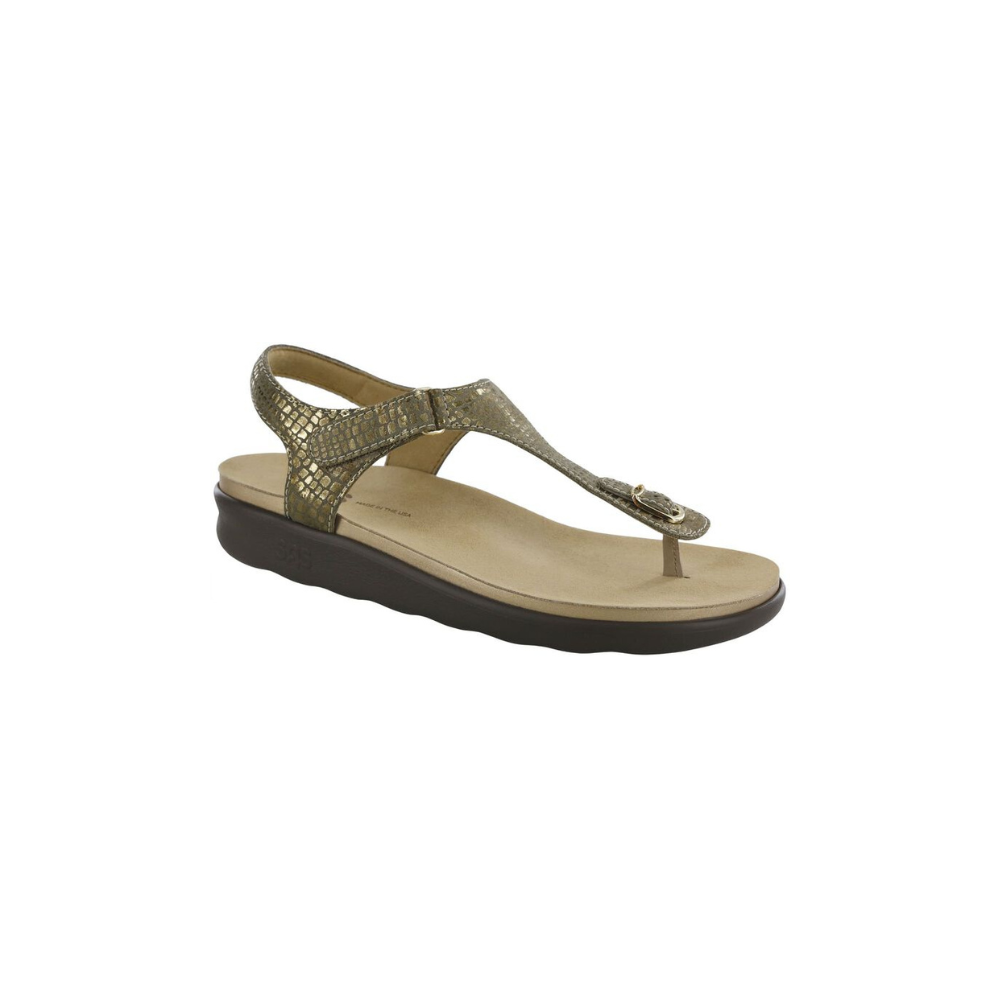SAS Women's Marina - Leather Comfort Sandal - Olive Gold