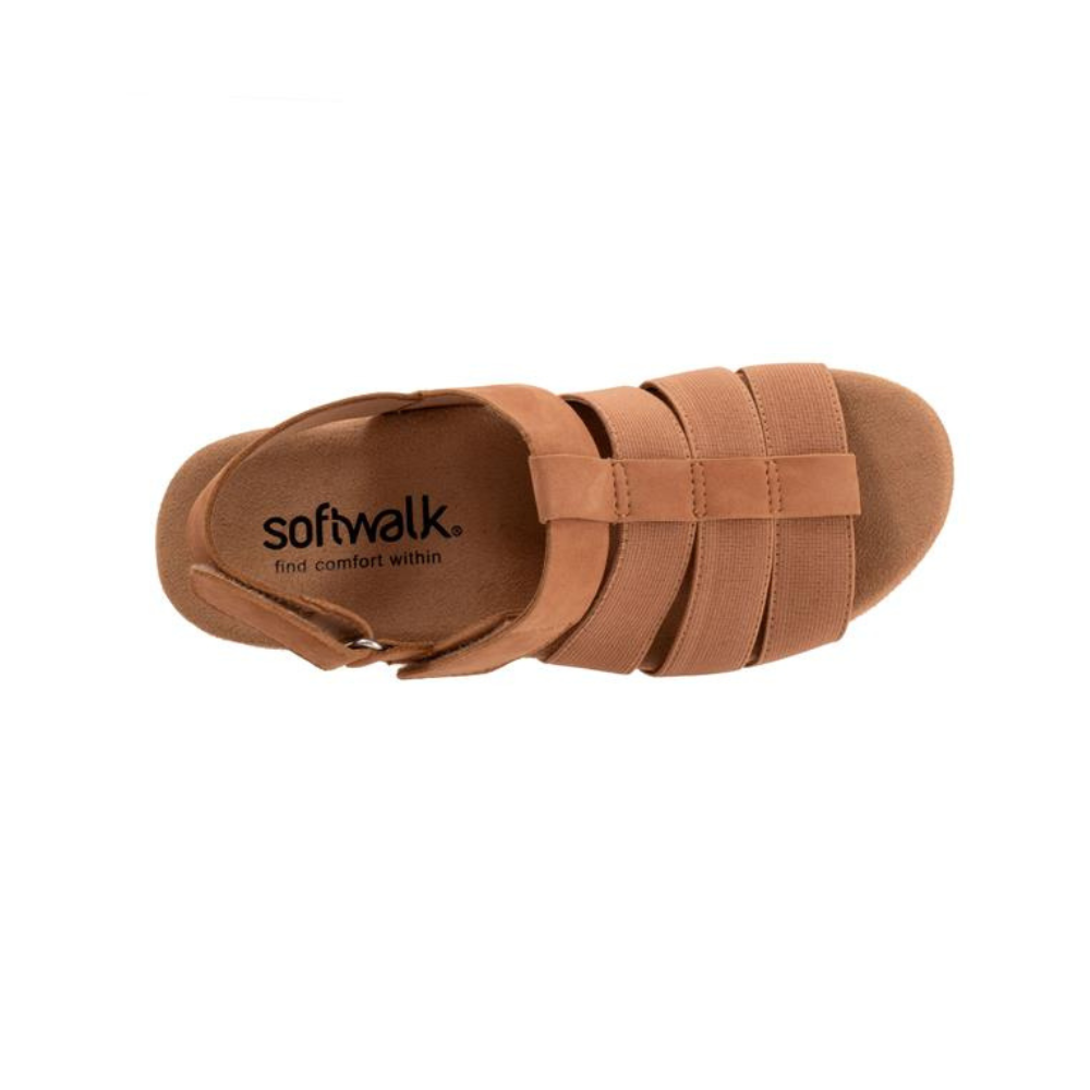 SoftWalk Burnaby Women's Stretch Nubuck Fisherman Sandal - Tan Nubuck