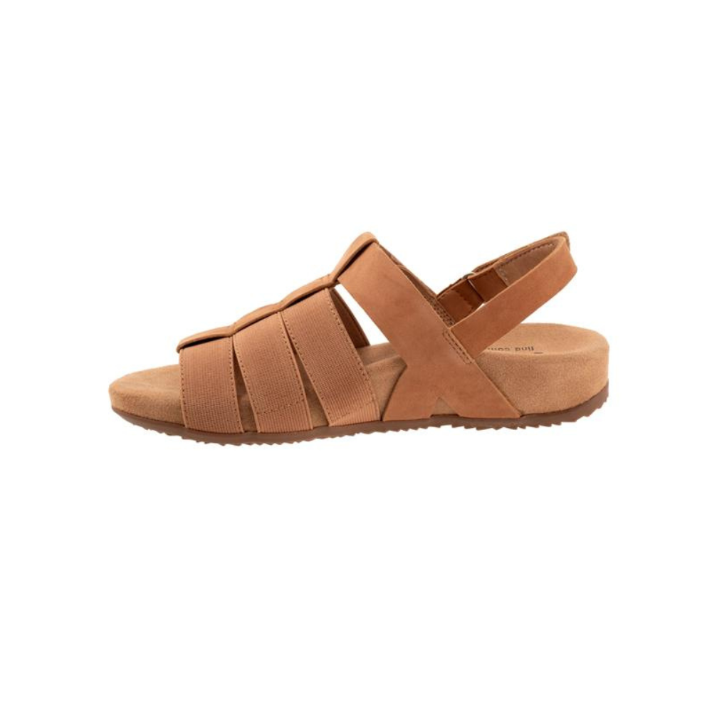 SoftWalk Burnaby Women's Stretch Nubuck Fisherman Sandal - Tan Nubuck