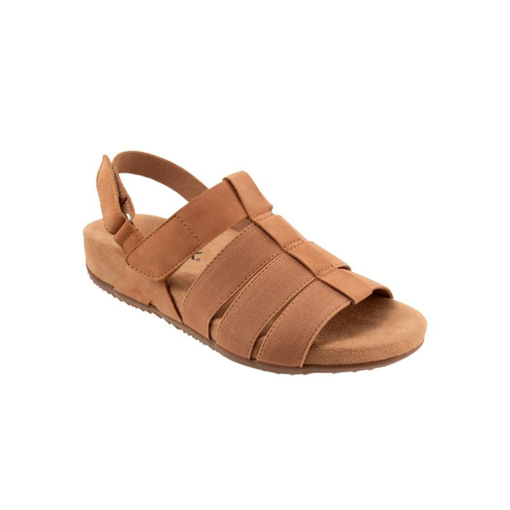 SoftWalk Burnaby Women's Stretch Nubuck Fisherman Sandal - Tan Nubuck