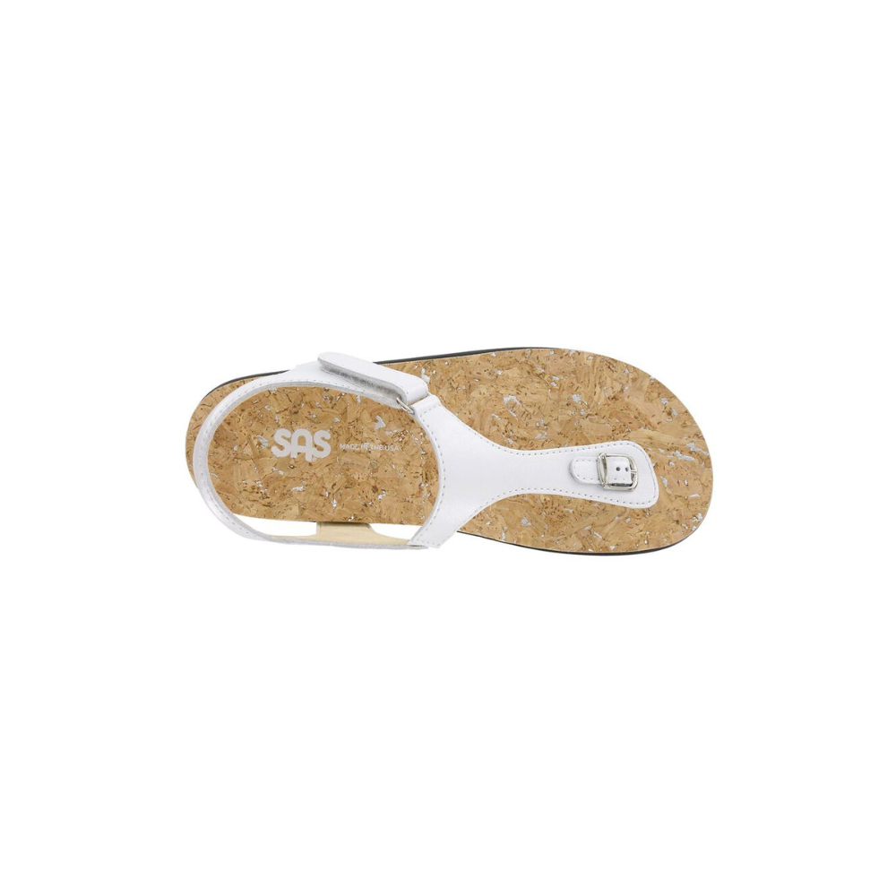 SAS Women's Marina - Leather Comfort Sandal - Pearl White