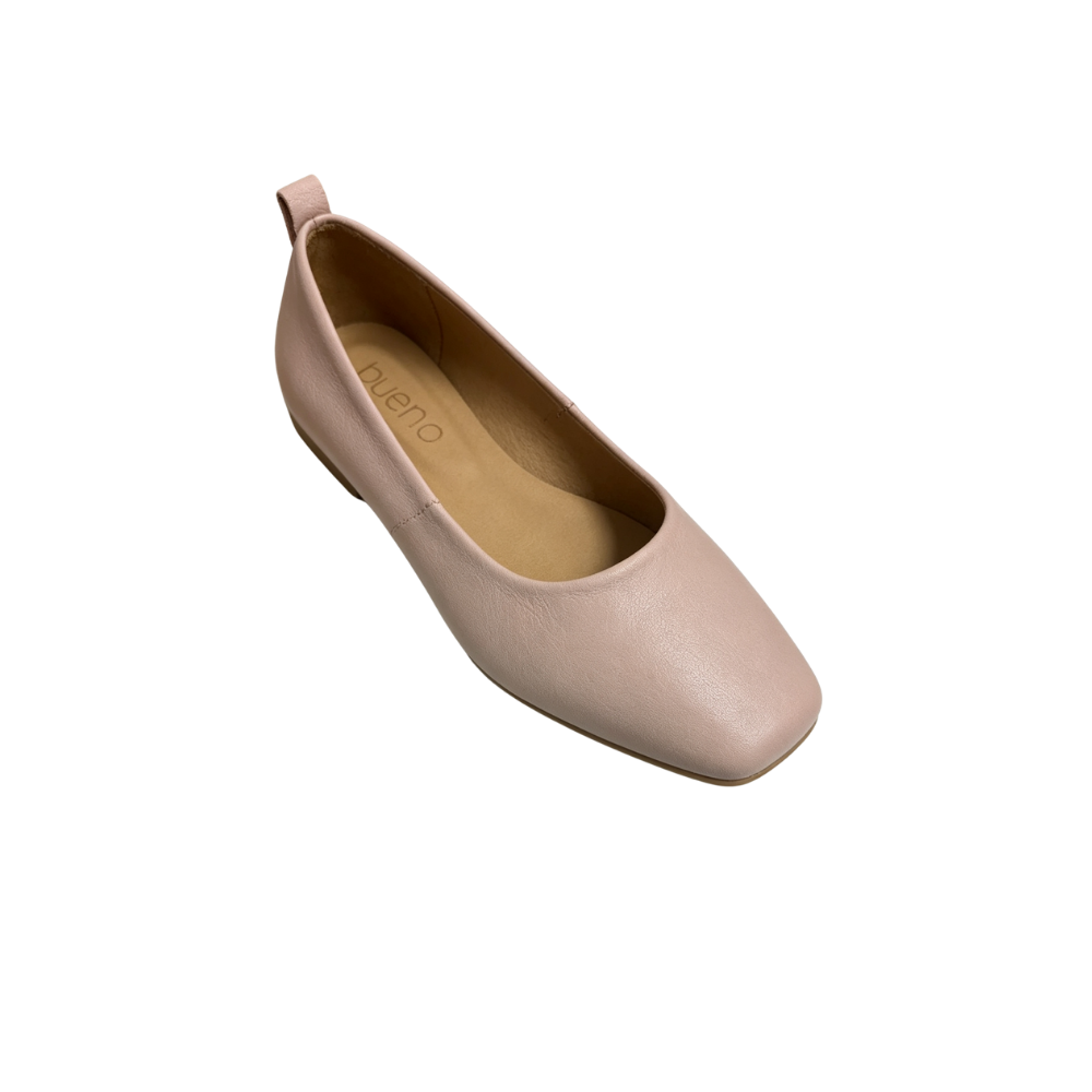 Bueno Women's Elizabeth Leather Square-Toe Ballet Flats - Pale Pink