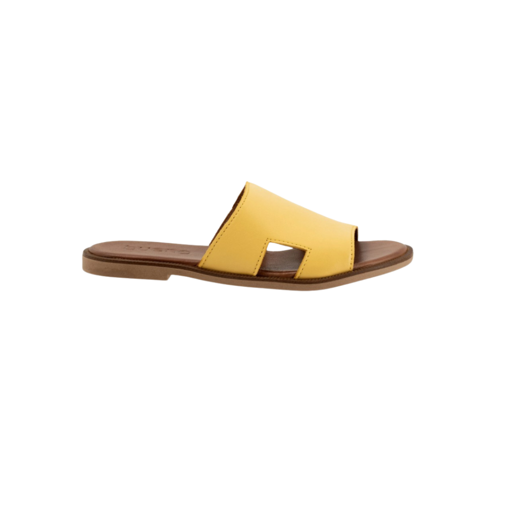 Bueno Women's Hendrix Leather Slide - Yellow
