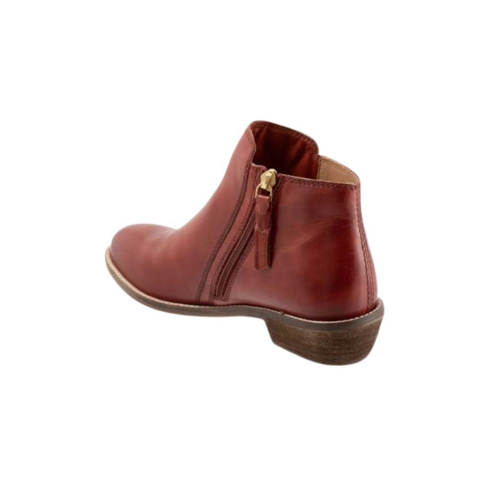 SoftWalk Rocklin 2.0 Women's Side-Zip Leather Ankle Bootie - Red
