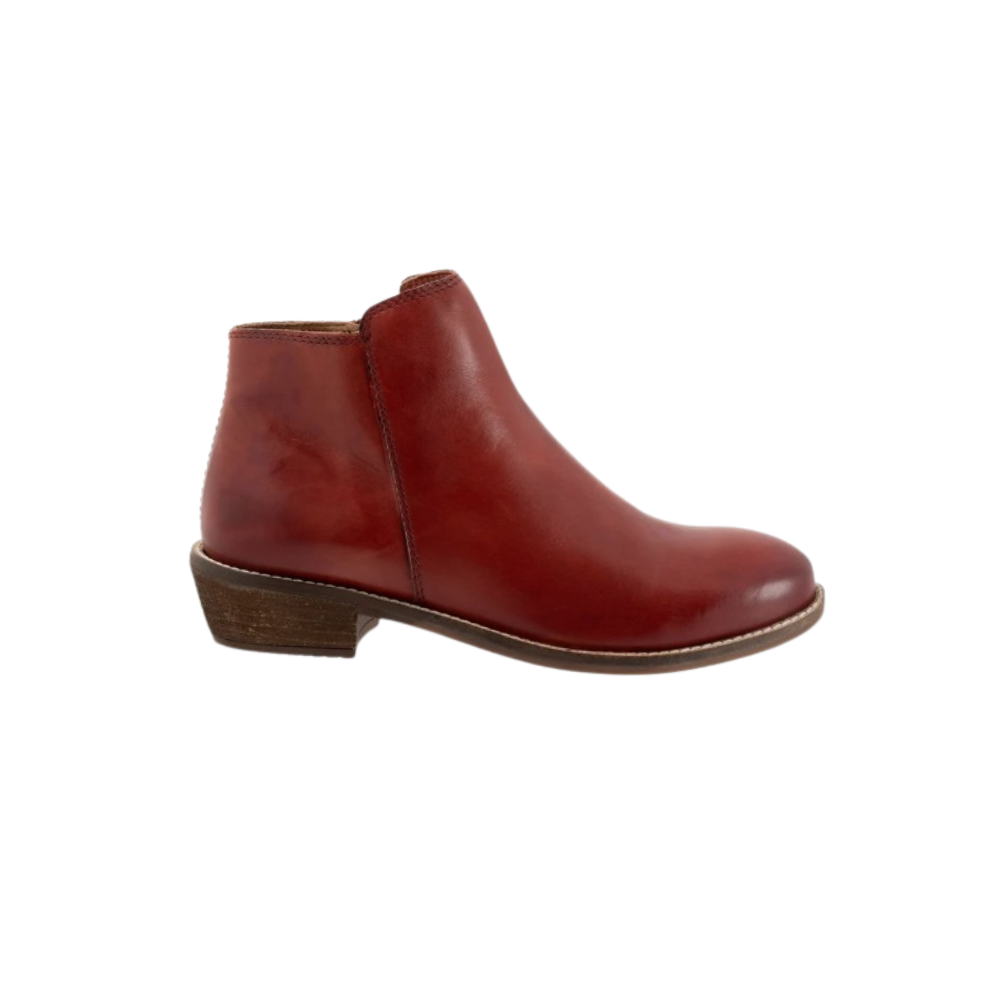 SoftWalk Rocklin 2.0 Women's Side-Zip Leather Ankle Bootie - Red