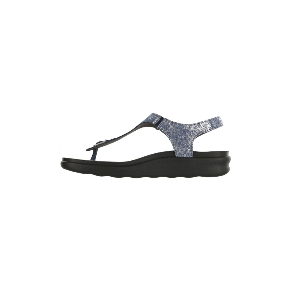 SAS Women's Marina - Leather Comfort Sandal - Silver Blue