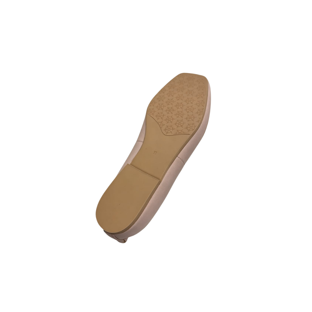 Bueno Women's Elizabeth Leather Square-Toe Ballet Flats - Pale Pink