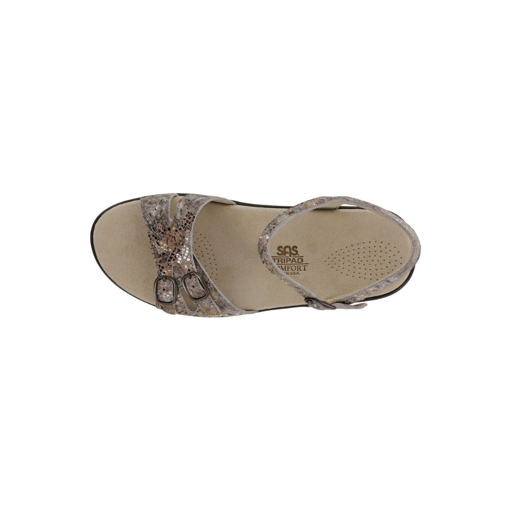 SAS Women's Duo - Quarter Strap Comfort Sandal - Multisnake Taupe