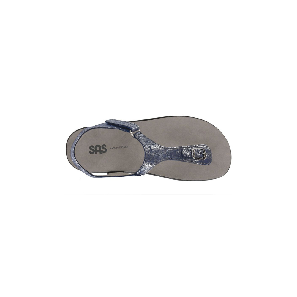SAS Women's Marina - Leather Comfort Sandal - Silver Blue