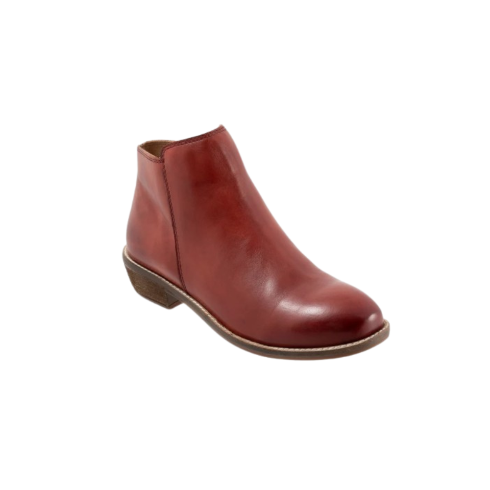 SoftWalk Rocklin 2.0 Women's Side-Zip Leather Ankle Bootie - Red