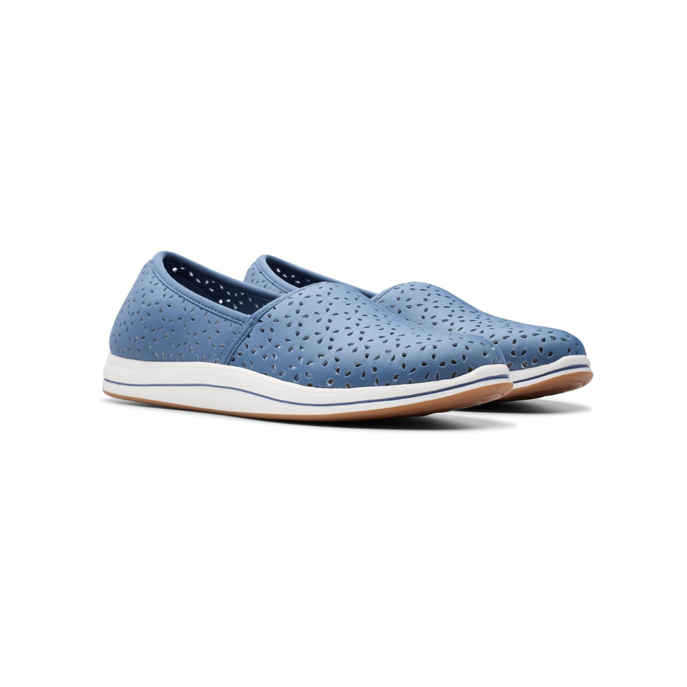 Clarks Women's Breeze Emily Blue Slip-On Comfort Shoe 26177215