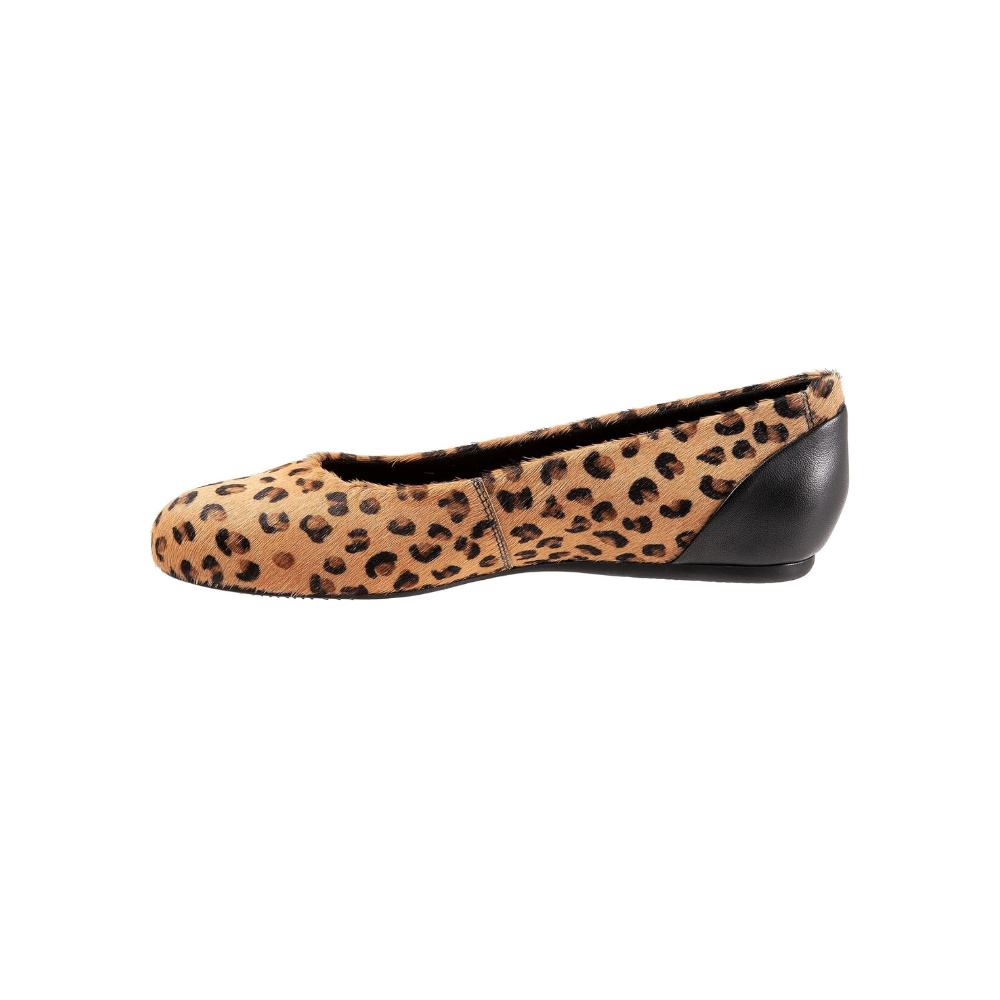 SoftWalk Sonoma Women's Animal Print Leather Ballet Flat - Tan Cheetah