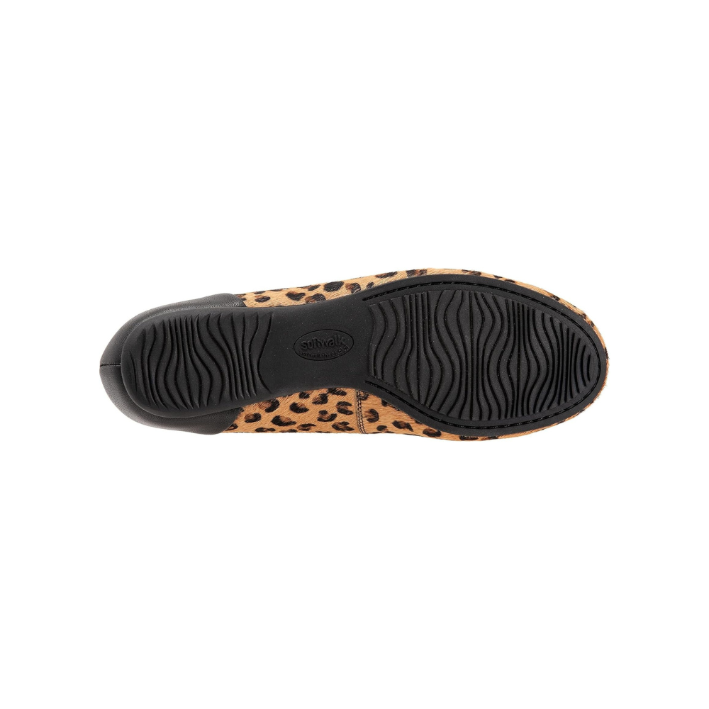 SoftWalk Sonoma Women's Animal Print Leather Ballet Flat - Tan Cheetah