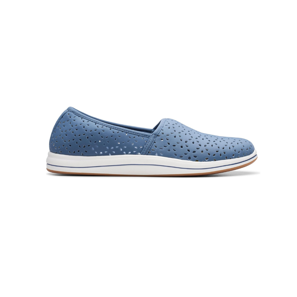 Clarks Women's Breeze Emily Blue Slip-On Comfort Shoe 26177215