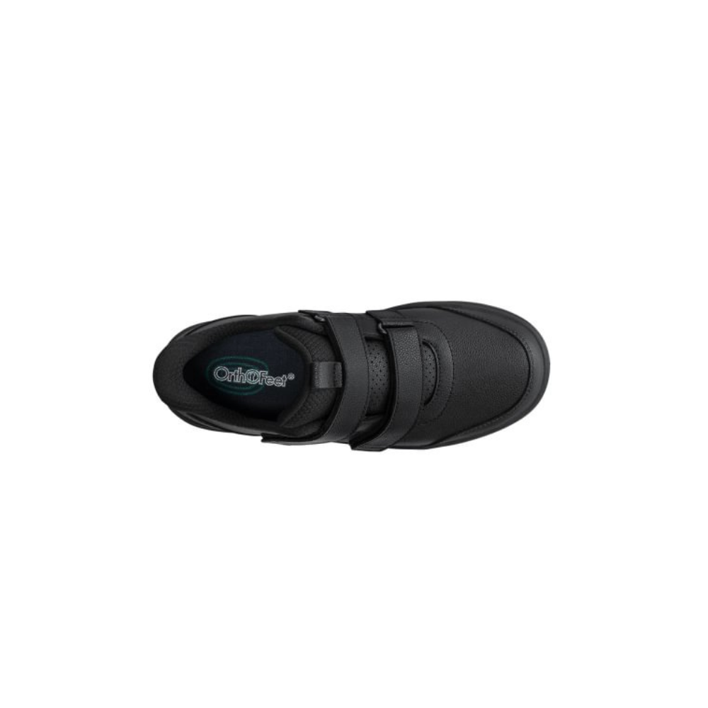 OrthoFeet Women's Maple Hands-Free Double Depth Leather Sneaker - Black