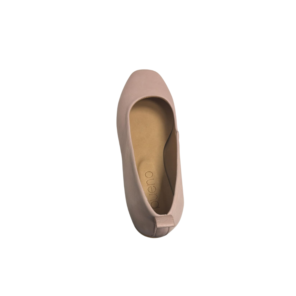 Bueno Women's Elizabeth Leather Square-Toe Ballet Flats - Pale Pink