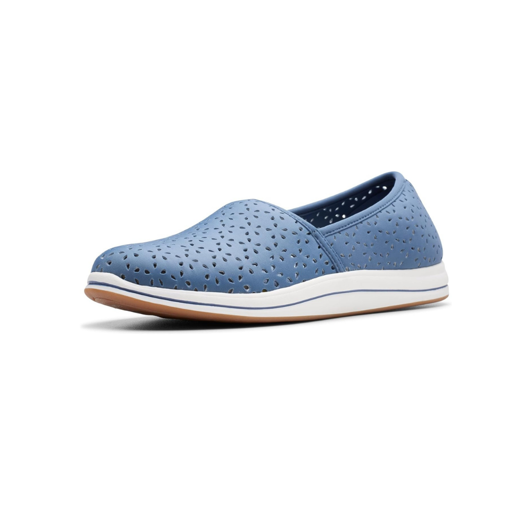 Clarks Women's Breeze Emily Blue Slip-On Comfort Shoe 26177215