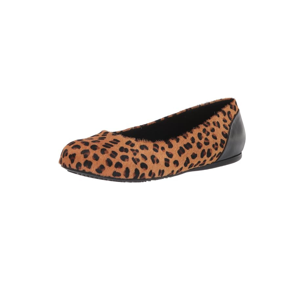 SoftWalk Sonoma Women's Animal Print Leather Ballet Flat - Tan Cheetah