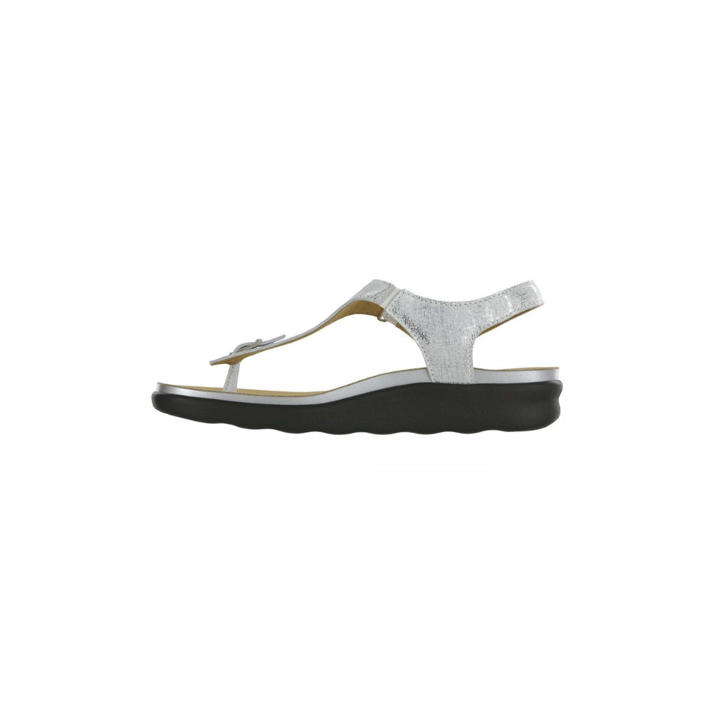 SAS Women's Marina - Leather Comfort Sandal - Shiny Silver