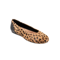 SoftWalk Sonoma Women's Animal Print Leather Ballet Flat - Tan Cheetah
