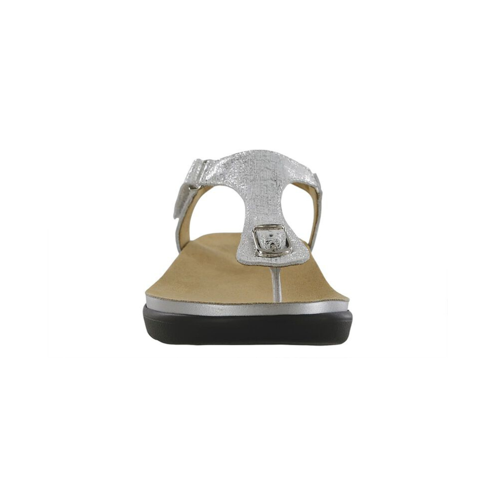 SAS Women's Marina - Leather Comfort Sandal - Shiny Silver