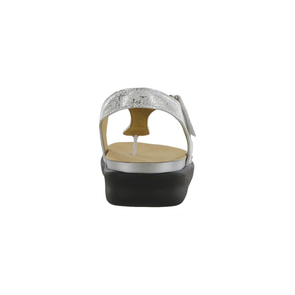 SAS Women's Marina - Leather Comfort Sandal - Shiny Silver