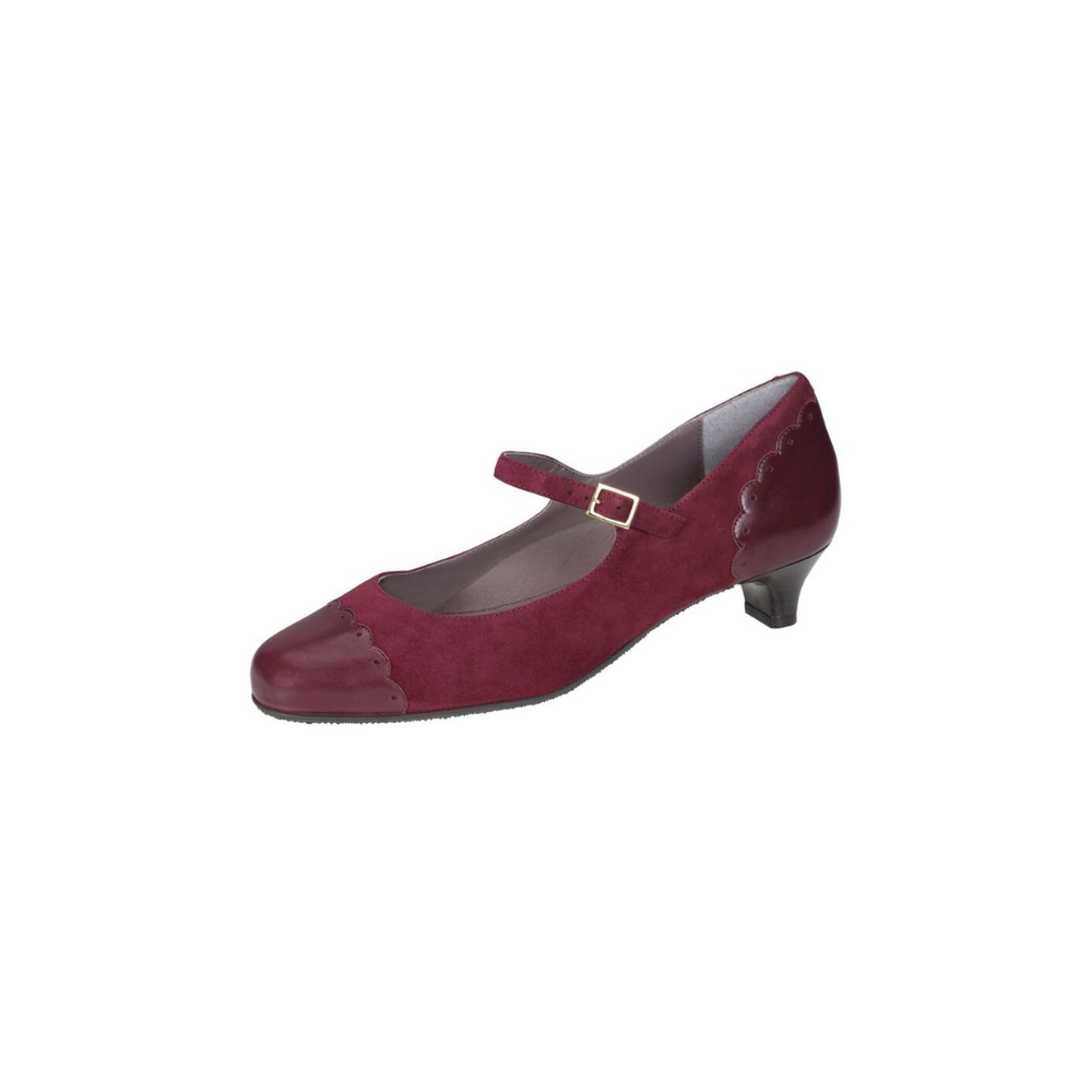 SAS Women's Cate Sandal - Comfort Adjustable Ankle Strap - Bordo