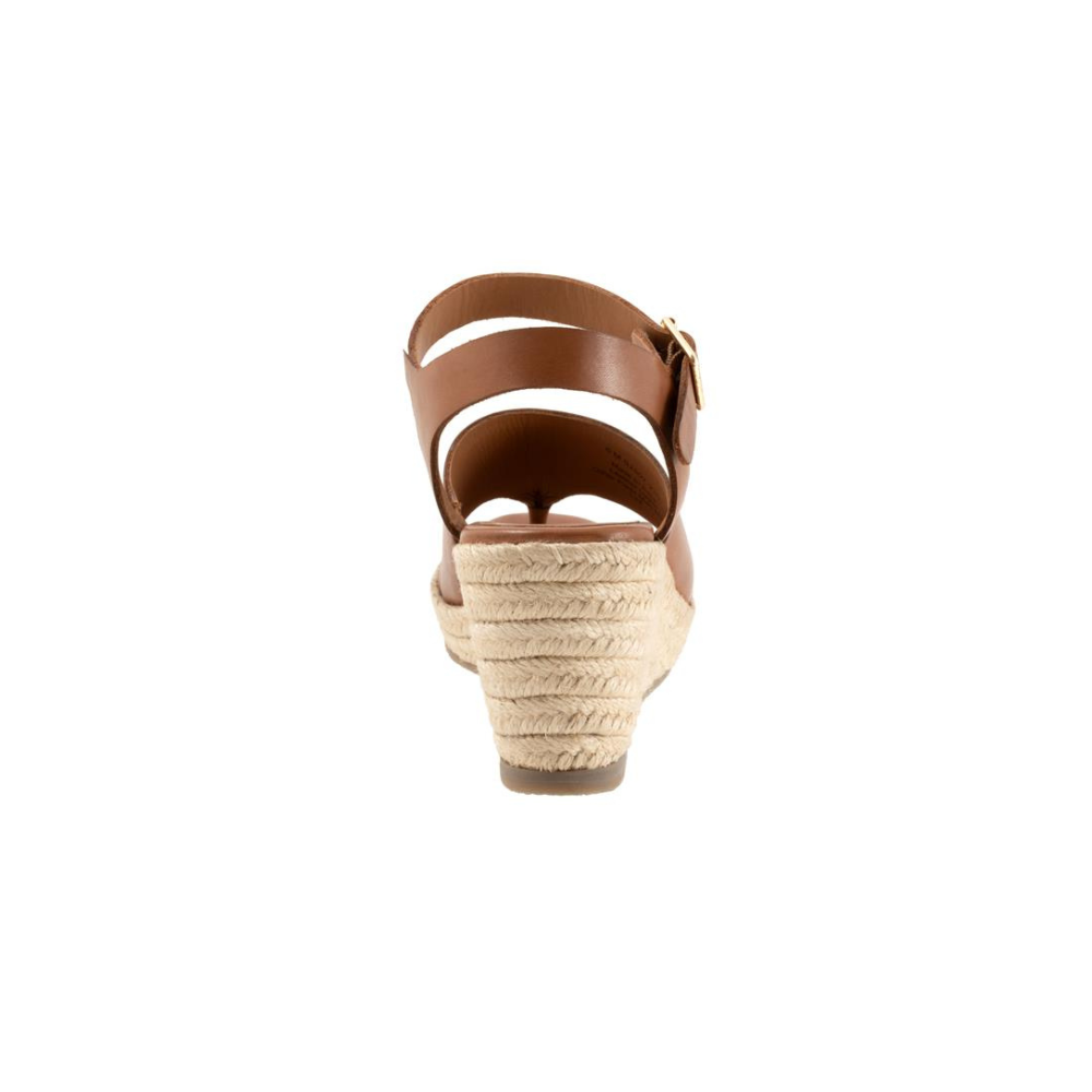 SoftWalk Hilo Women's Leather Espadrille Wedge Sandal - Luggage
